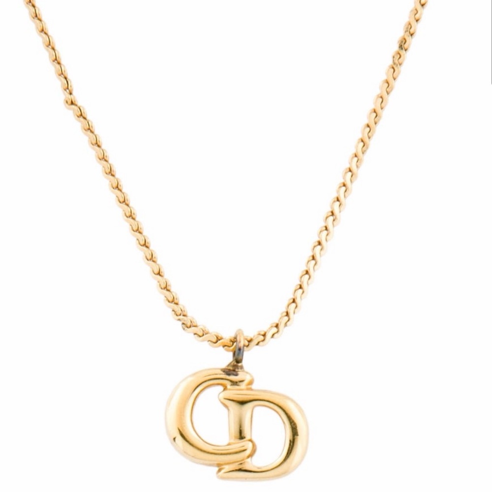 Authentic Christian Dior Gold Plated Pendant Necklace - Women's Jewelry